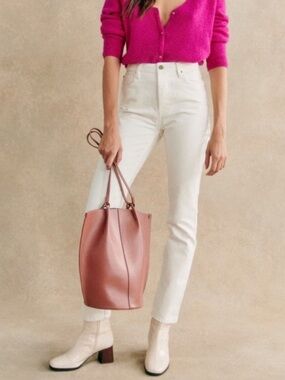 NWT SEZANE “Le New Brut Sexy” Ecru White Jeans Women’s Size 36/US 4